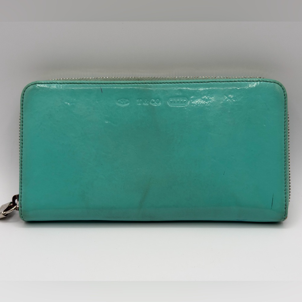 Tiffany & Co Authentic Turquoise Zip Around Women's Wallet
